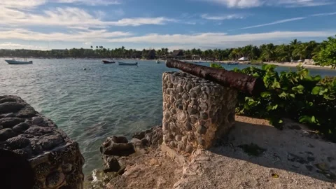 Akumal bay panoramic view Stock Footage 230341005