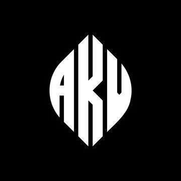 AKV circle letter logo design with circle and ellipse shape. AKV ellipse letter Illustrazione stock