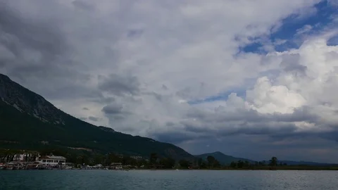 Akyaka Coastline on a Cloudy Day Stock Footage 78046655