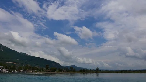 Akyaka Coastline on a Cloudy Day  (Time Lapse) Stock Footage 76939868