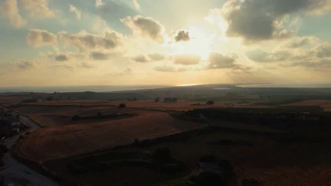 Akyatan Lagoon Aerial Sunset View Stock Footage 237084594