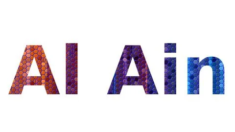 Al Ain text image stock design in colorful style letters Stock Illustration