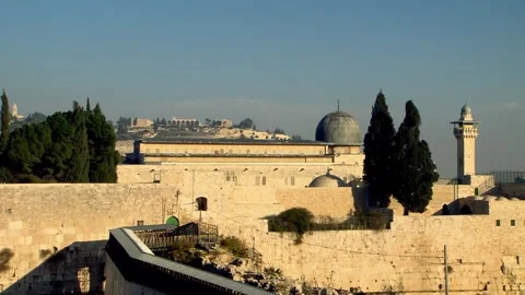 Al-Aqsa Mosque, Dome if the Rock, Jerusalem, Israel Stock Footage 320900688