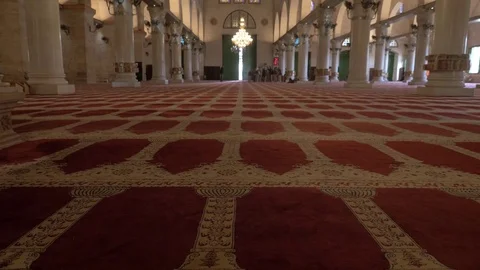 Al Aqsa Mosque Interior Carpet Stock Footage 82656034