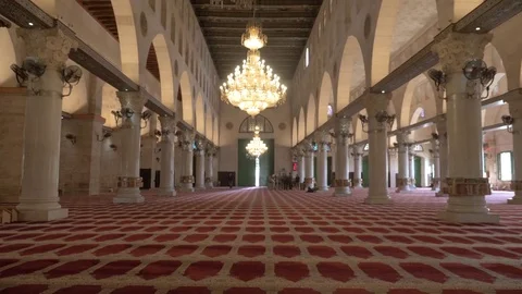 Al Aqsa Mosque Interior Stock Footage 82656000