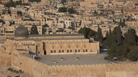Al Aqsa mosque in Jerusalem's old city, Islam religion in Israel Video stock 71507761