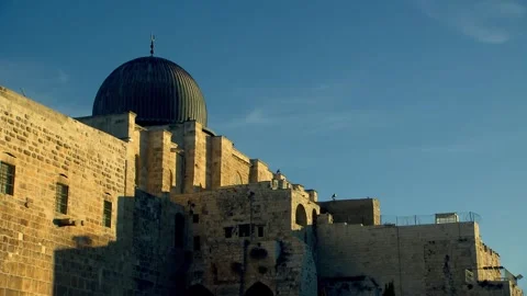 Al-Aqsa Mosque, Temple Mount, City Wall, Jerusalem, Israel Stock Footage 320900510