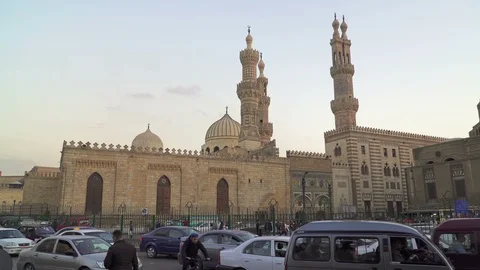 The Al Azhar mosque situated in Islamic Cairo, Egypt Stock Footage 127288949
