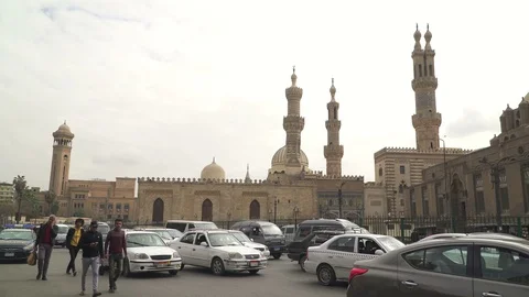 The Al Azhar mosque at sunset, Islamic Cairo, Egypt Stock Footage 127795844