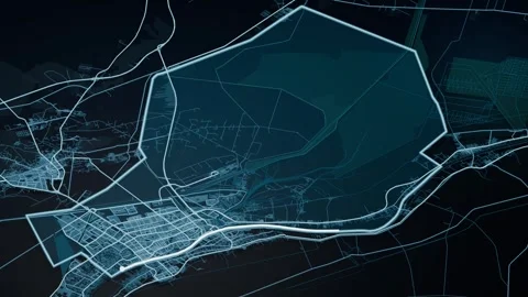 Al Basrah District Iraq Digital Map Highlight 4K 스톡 동영상 339640275
