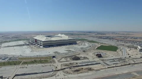Al Bayt Stadium Construction Video stock 220121707