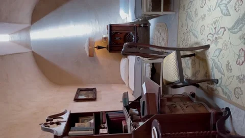 Al Capone's Cell at the Eastern State Penitentiary. Vertical video Stock Footage 168603491