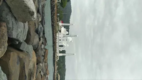 Al-Hakim Mosque beside the Beach. Al Hakim Mosque Padang with the dominant Stock Footage 201139888