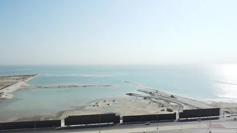 Al Khobar Coastal Infrastructure Expansion Drone Landscape Видео 335034725