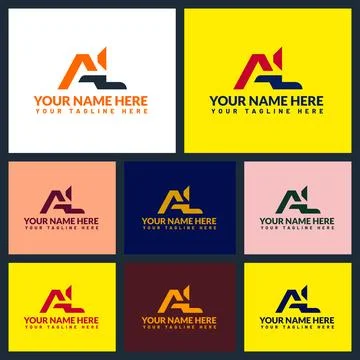 Al letter logo or al text logo and al word logo design. Stock Illustration