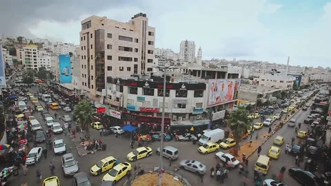 Al-Manara timelapse video at Hebron City in Palestine at 2,11,2014 Stock Footage 169487574