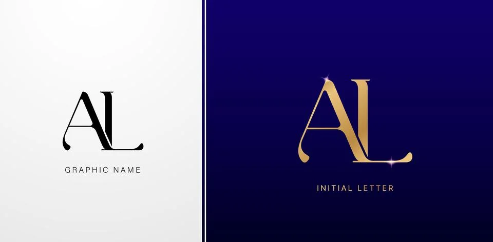 AL Monogram Letter Stock Illustration