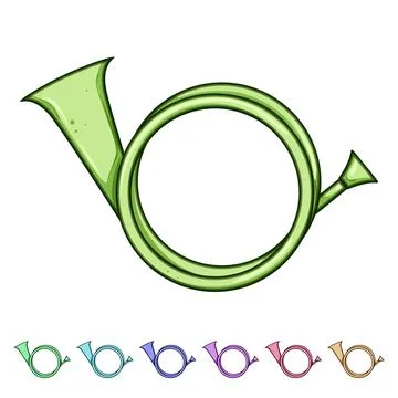 Al post horn cartoon vector graphic 스톡 일러스트