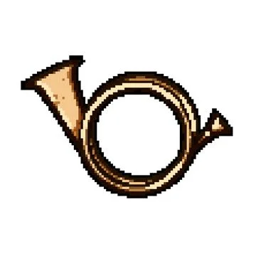 Al post horn pixel art vector illustration 스톡 일러스트