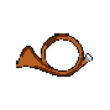 Al post horn pixel art vector illustration Stock Illustration