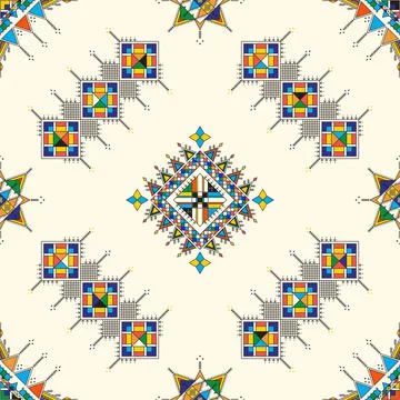 Al-Qatt Al-Asiri pattern Illustrazione stock