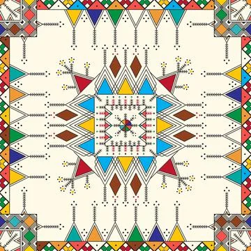 Al-Qatt Al-Asiri pattern 50 Stock Illustration
