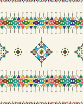 Al-Qatt Al-Asiri pattern 57 Illustrazione stock