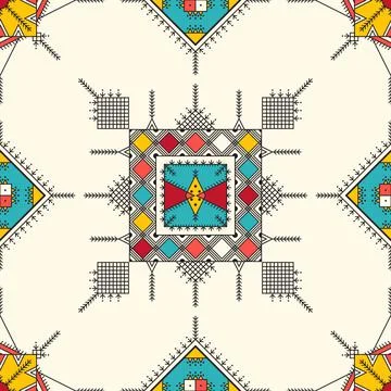 Al-Qatt Al-Asiri pattern 63 Stock Illustration