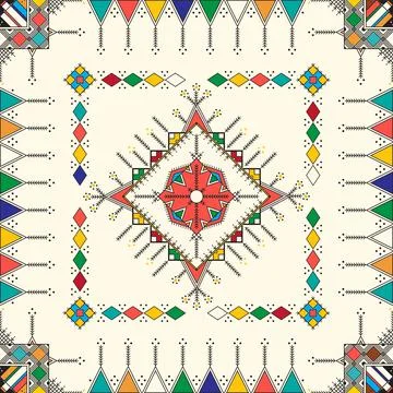Al-Qatt Al-Asiri pattern 62 스톡 일러스트