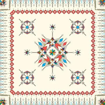 Al-Qatt Al-Asiri pattern 65 스톡 일러스트