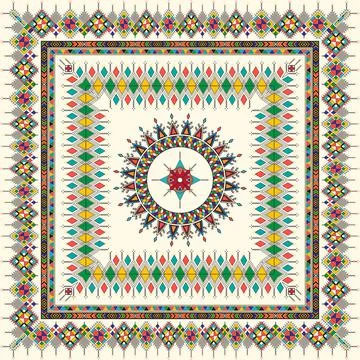 Al-Qatt Al-Asiri pattern 64 스톡 일러스트