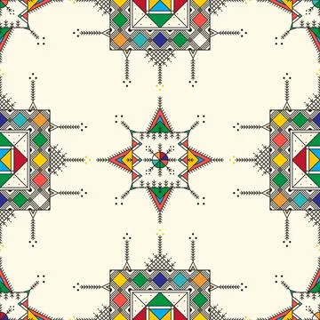 Al-Qatt Al-Asiri pattern 66 스톡 일러스트
