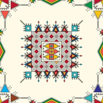 Al-Qatt Al-Asiri pattern 스톡 일러스트