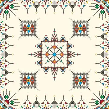 Al-Qatt Al-Asiri pattern 스톡 일러스트
