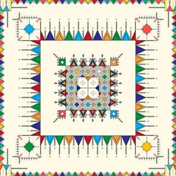 Al-Qatt Al-Asiri pattern Illustrazione stock