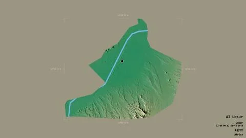 Al Uqsur - Egypt. Bounding box. Relief イラスト素材