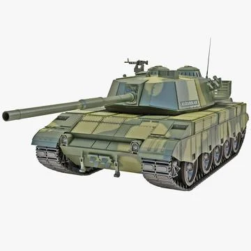 Al-Zarrar Pakistan Main Battle Tank 3D Model