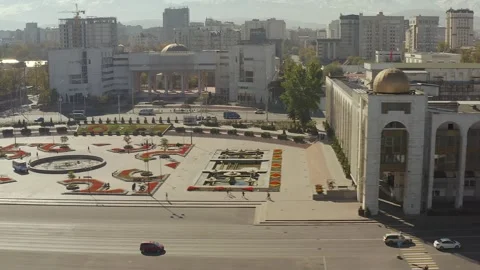 Ala-Too Square and building of the Office of the State Tax Service of Bishkek Video stock 260030926