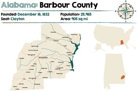 Alabama: Barbour County Illustrazione stock