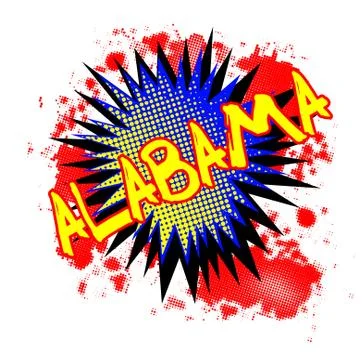 Alabama Comic Exclamation Stock Illustration