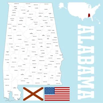 Alabama county map Stock Illustration