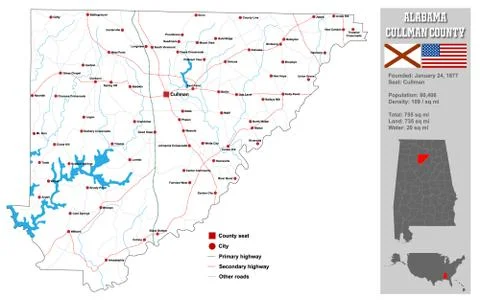 Alabama Cullman County Map Stock Illustration