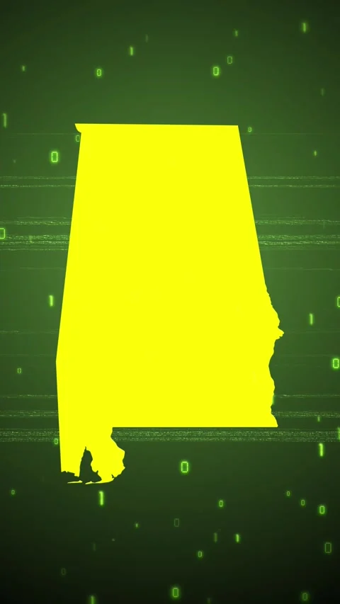 Alabama Digital Map Intro Stock Footage 259017781