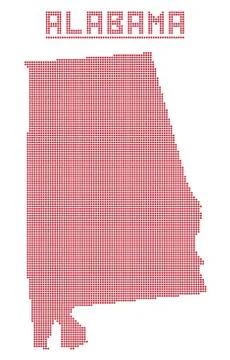 Alabama Dot Map Stock Illustration