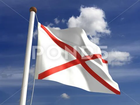 Alabama flag (with clipping path) Stock Illustration