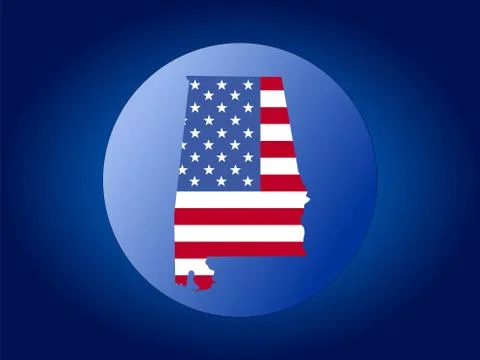 Alabama flag globe Illustrazione stock
