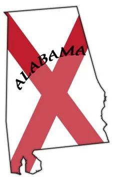 Alabama Flag In Map Stock Illustration