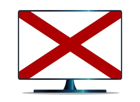 Alabama Flag TV Stock Illustration