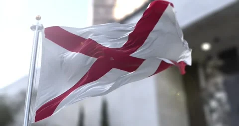 Alabama flag waving-seamless-loop-4k-60fps Stock Footage 344838566