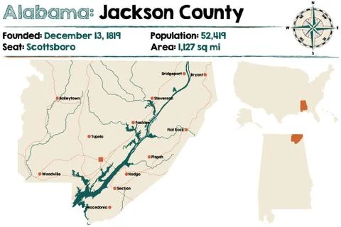 Alabama: Jackson county Stock Illustration